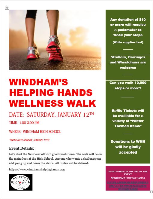 Windham’s Helping Hands Wellness Walk