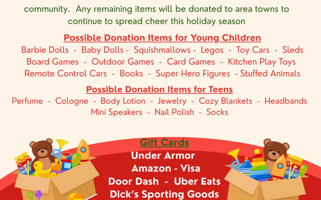 TO KIDS…….FROM KIDS TOY DRIVE 2025